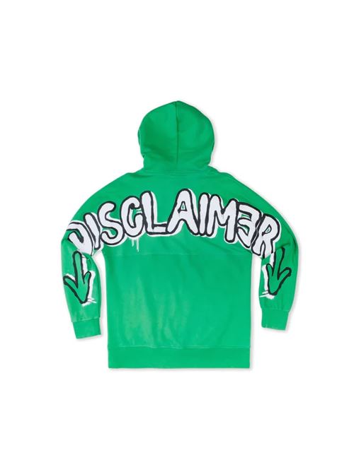 felpa cappuccio DISCLAIMER | 23EDS53400VERDE/BIANCO