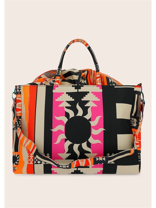printed canvas beachbag F**K | FA25-A030X06