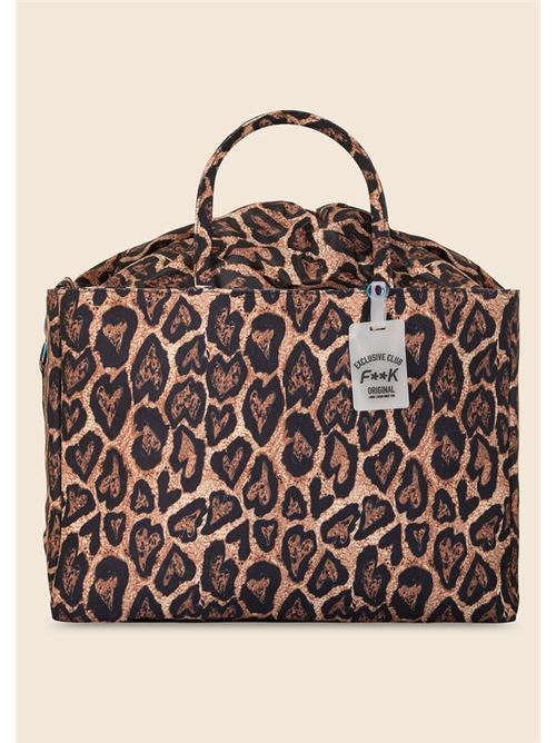 printed canvas beachbag F**K | FA25-A030X26