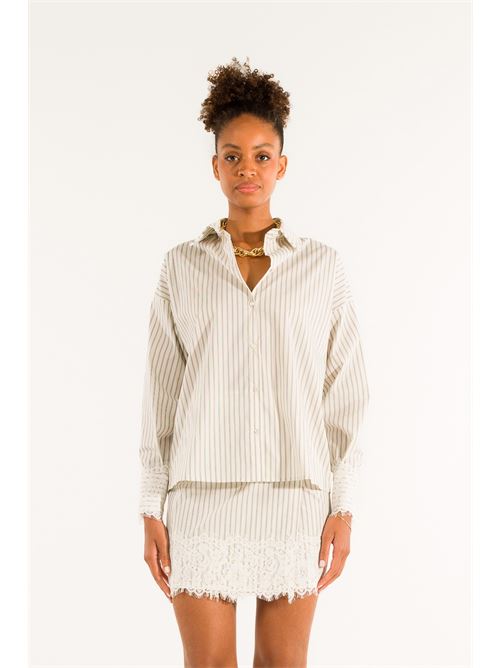 camicia over pizzo KONTATTO | ST218FPANNA/NERO