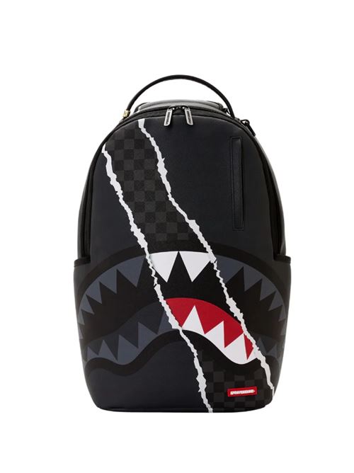 center rip revealing gray check backpack SPRAYGROUND | 910B8502NSZX