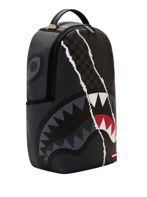 center rip revealing gray check backpack SPRAYGROUND | 910B8502NSZX