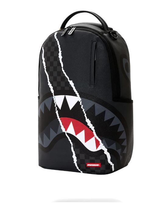 center rip revealing gray check backpack SPRAYGROUND | 910B8502NSZX
