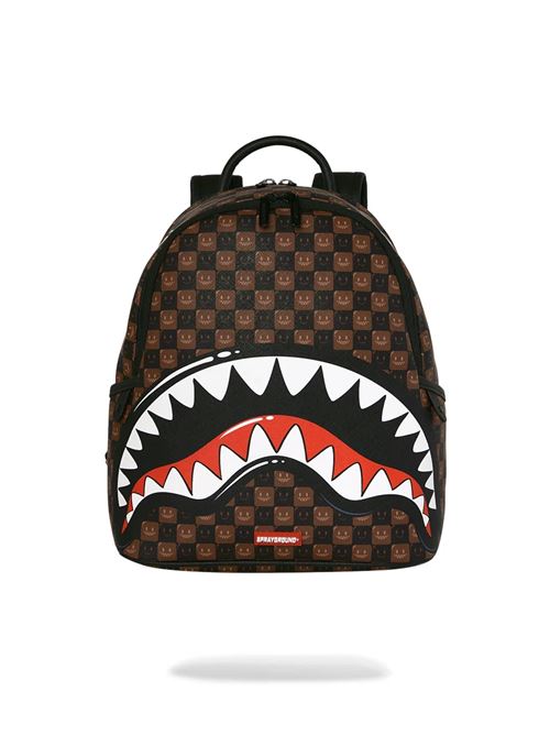 sharks in paris wtf bubble brown check savage backpack SPRAYGROUND | 910B9305NSZX