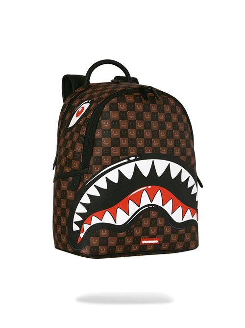 sharks in paris wtf bubble brown check savage backpack SPRAYGROUND | 910B9305NSZX