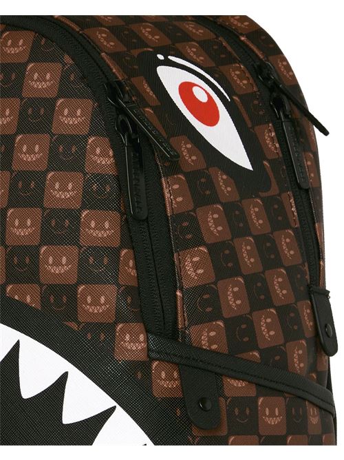 sharks in paris wtf bubble brown check savage backpack SPRAYGROUND | 910B9305NSZX