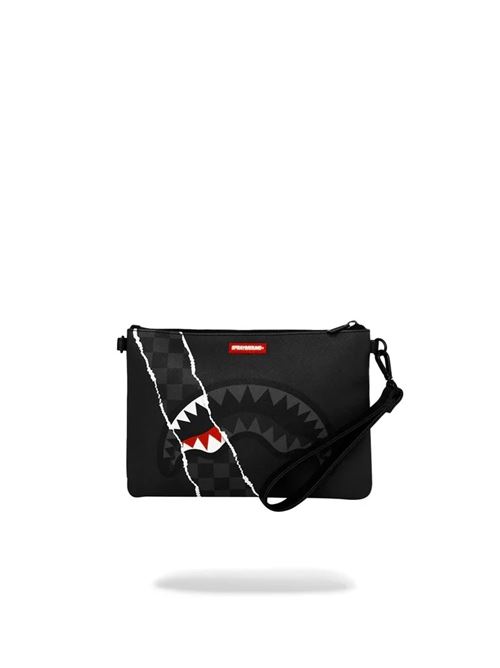 center rip revealing grey check crossover clutch SPRAYGROUND | 910B9350NSZX