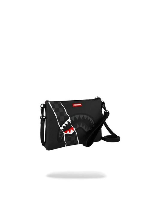 center rip revealing grey check crossover clutch SPRAYGROUND | 910B9350NSZX