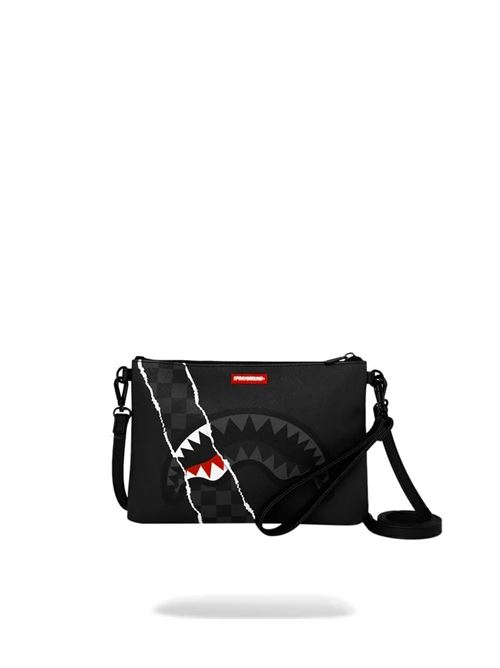 center rip revealing grey check crossover clutch SPRAYGROUND | 910B9350NSZX