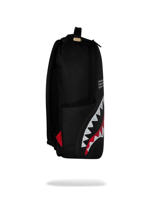shark central black embroidered shark backpack SPRAYGROUND | 910B9629NSZX