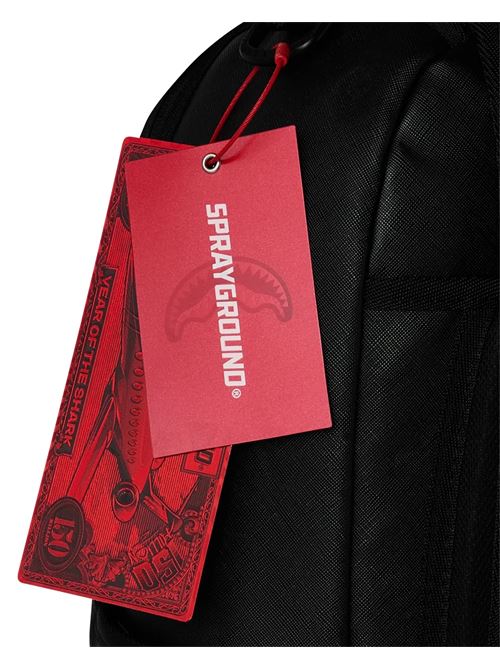 shark central black embroidered shark backpack SPRAYGROUND | 910B9629NSZX