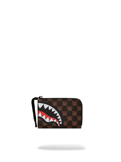 sharks in paris wtf bubble brown check wallet SPRAYGROUND | 910W9302NSZX